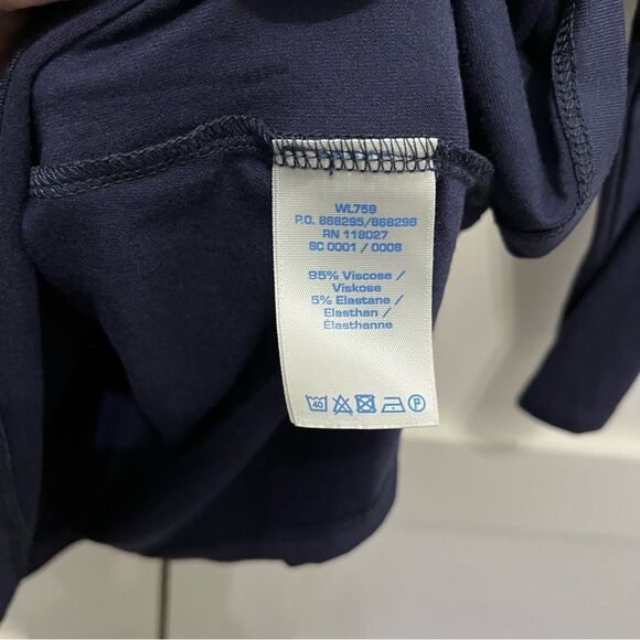 Boden faux wrap top solid navy blue size US 8 - Picture 3 of 4